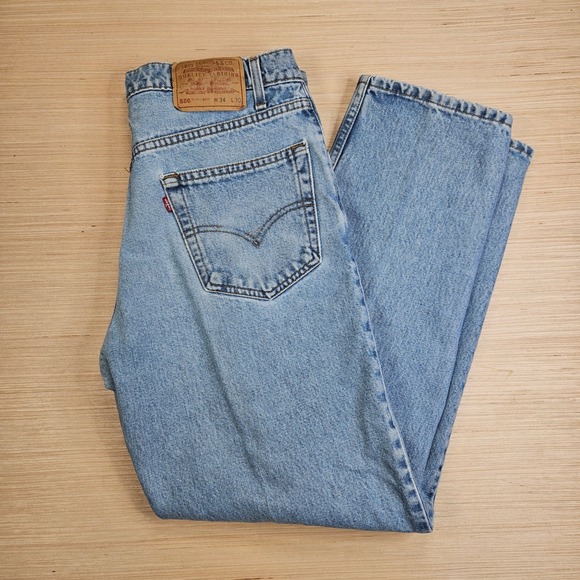 Levi's Other - Vintage 90s Levi's Jeans Mens 34x30 Fit 32x30 Light Blue 550 Relaxed Fit Tapered